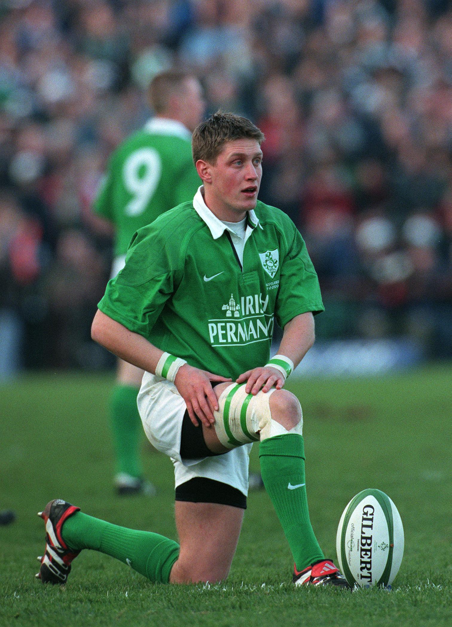 Ronan O'Gara in his Ireland debut in 2000.