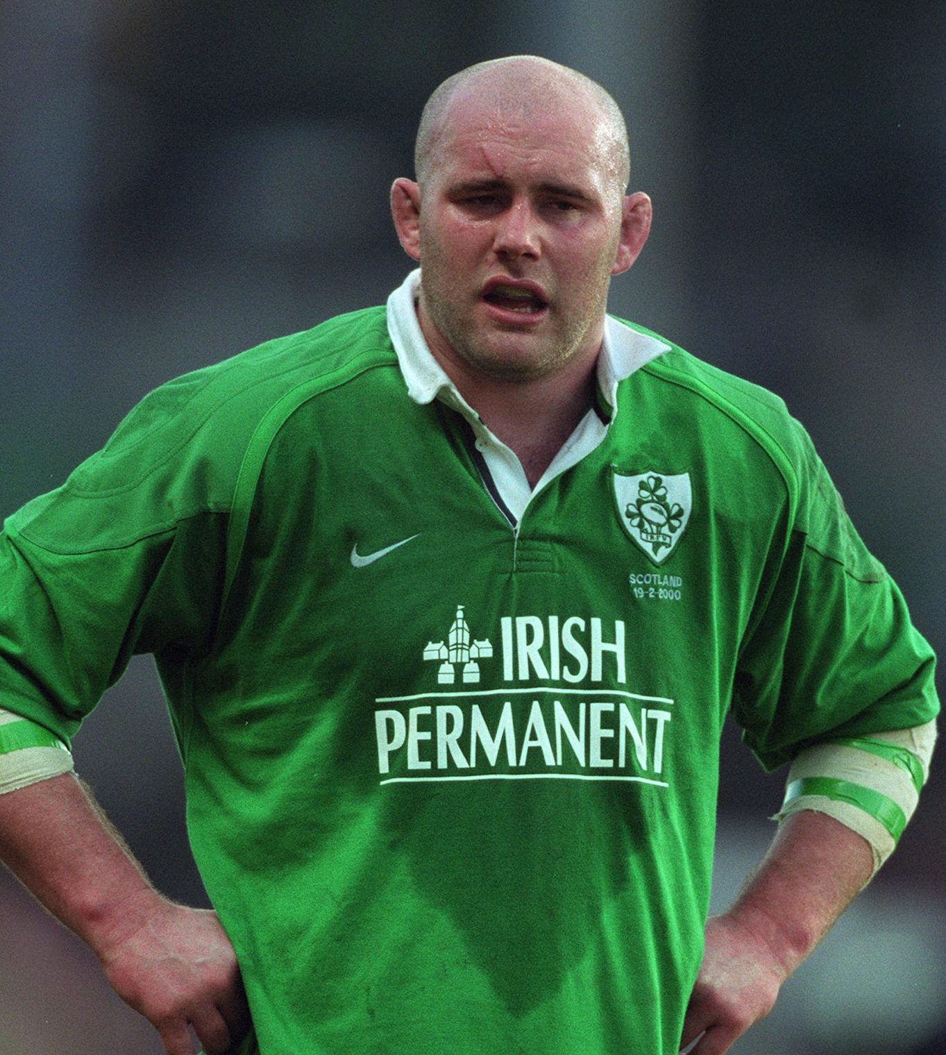 John Hayes makes his Ireland debut against Scotland in 2000.
