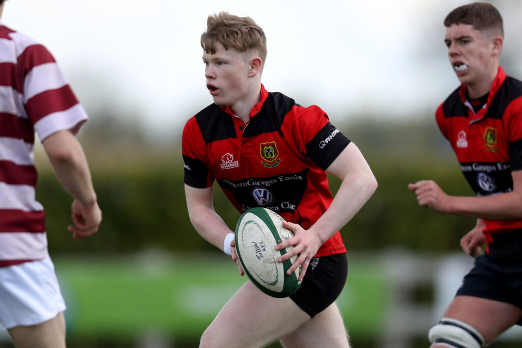 Ethan in action for Ennis RFC in the U16 All-Ireland final.