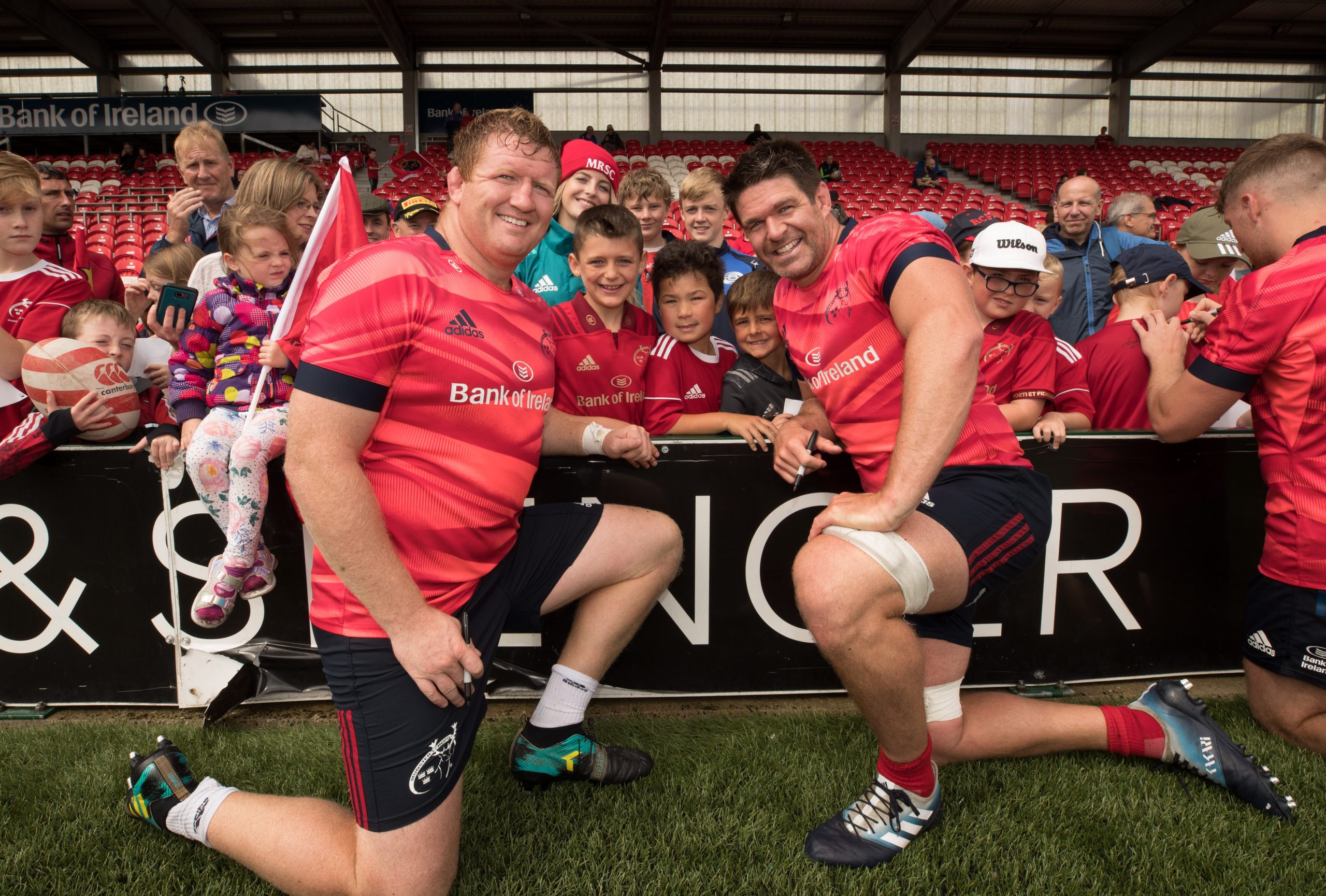 Stephen Archer and Billy Holland with fans at the Open Training Session at Irish Independent Par in August.