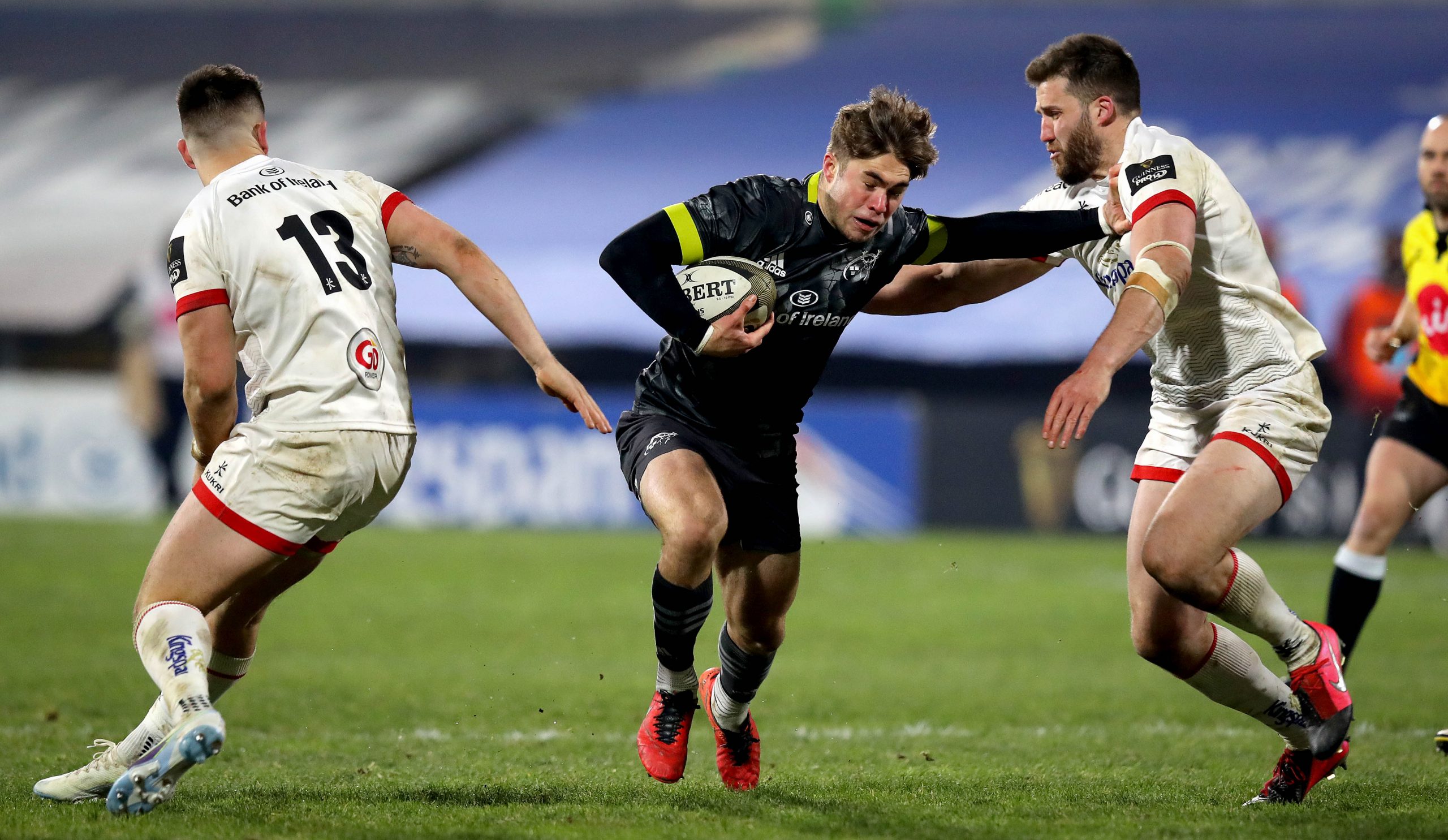 Jack Crowley in action against Ulster on his PRO14 debut. 