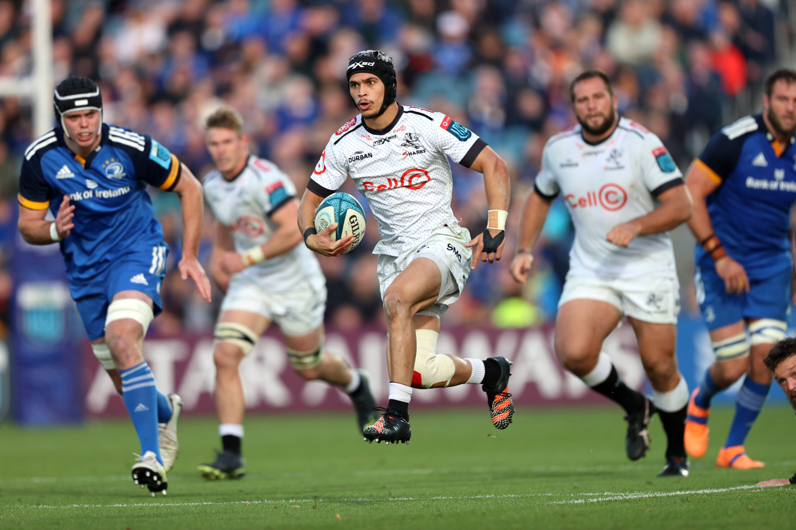 Thaakir Abrahams in full flight against Leinster. 