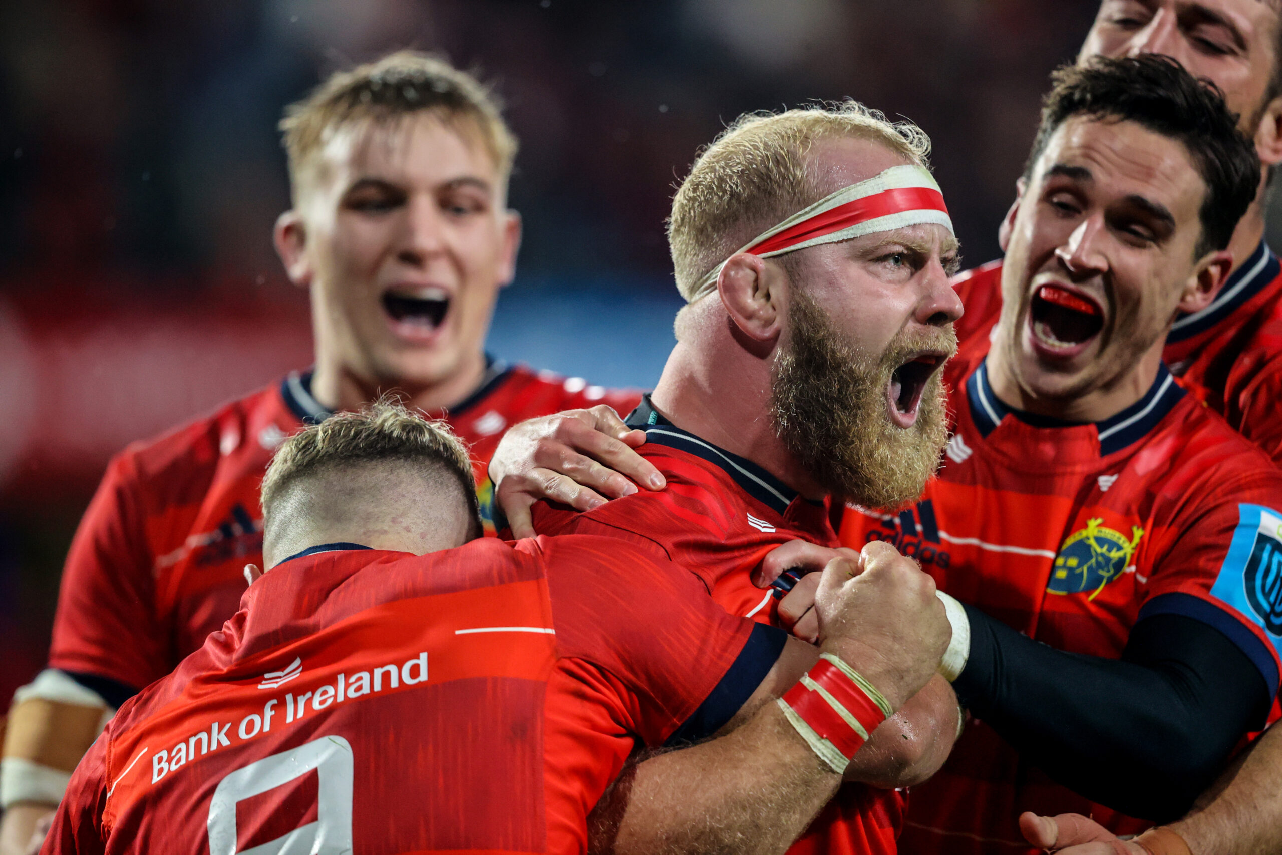 Jeremy Loughman celebrates after scoring a try against Bulls last month. 