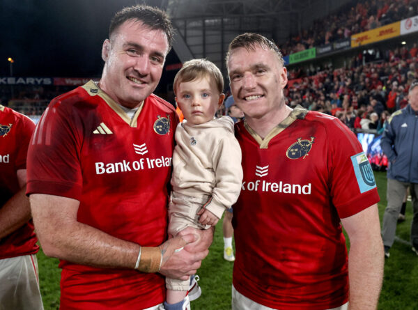 Rory Scannell with his brother Niall and his nephew Charlie.