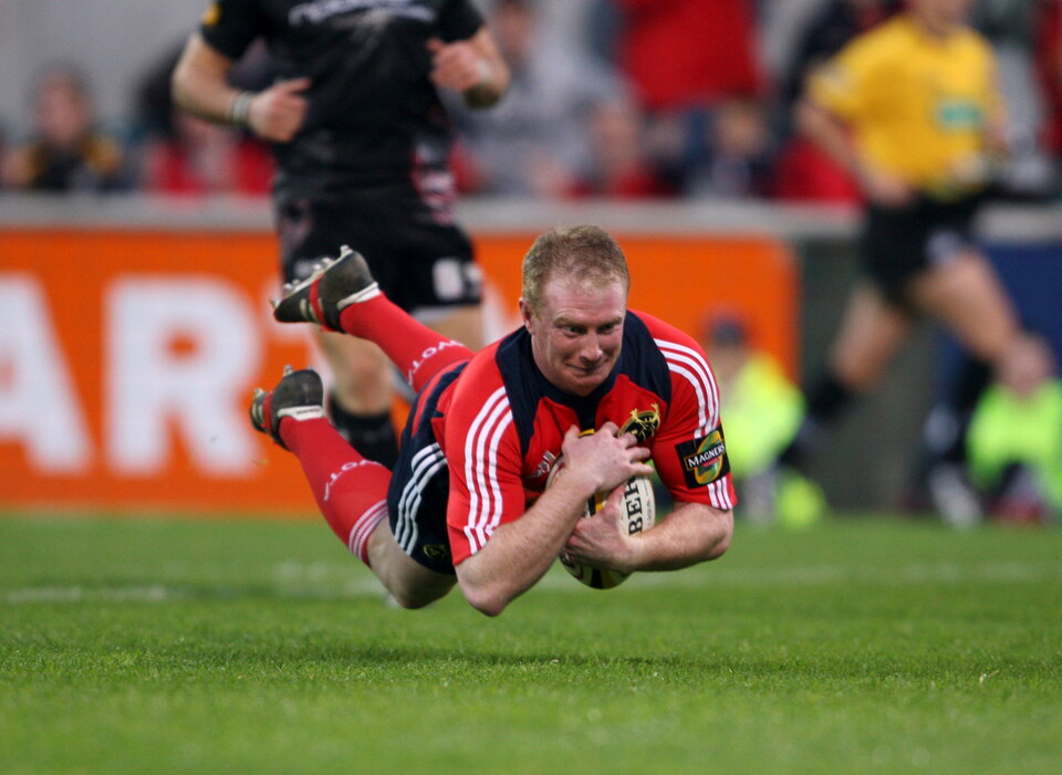 Anthony Horgan scoring in his last game for Munster 