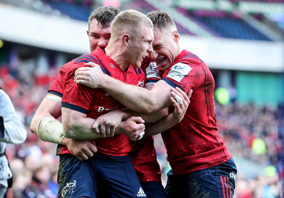 Keith Earls Celebrates His Try Against Edinburgh in 2019