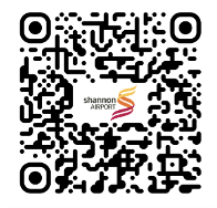 QR code with the Shannon Airport logo in the centre.