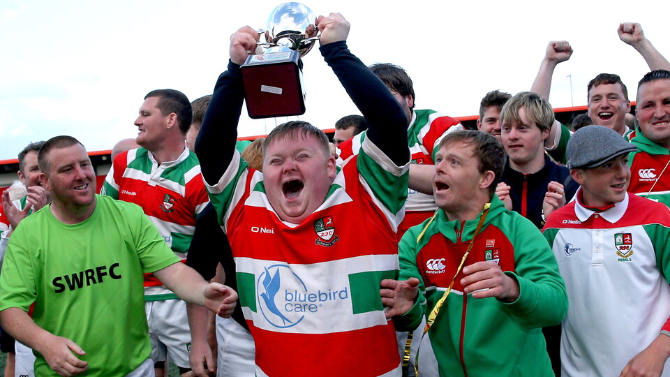Sundays Well Rebels celebrate after winning the mens tournament ©INPHO