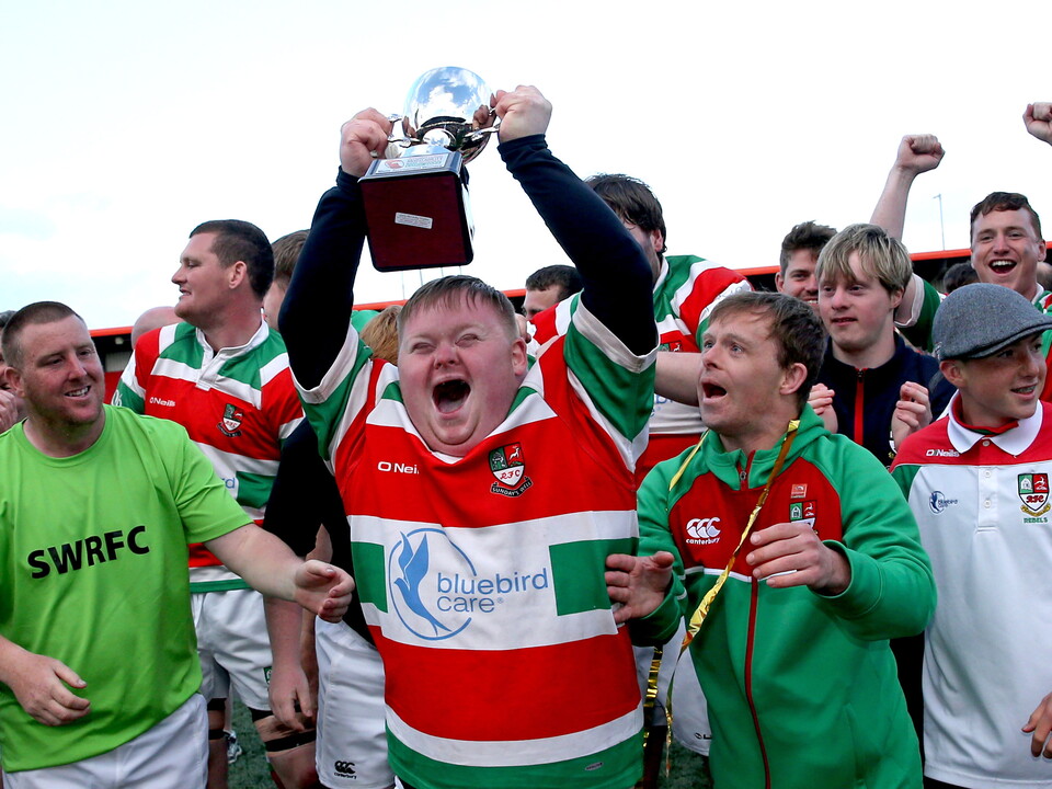 Sundays Well Rebels celebrate after winning the mens tournament ©INPHO