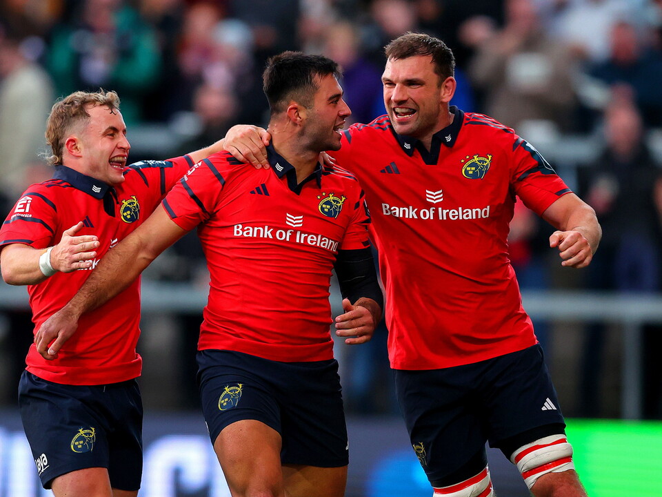 Dan Kelly celebrates his try. 
